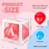 Baby Boxes with 4 PCS Letters for Baby Shower White Clear Balloon Box Blocks Gender Reveal Decorations and Birthday Party (White)