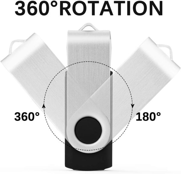KEXIN 16GB Flash Drive 10 Pack USB Flash Drive 16G Thumb Drive Memory Stick | Bulk USB Drive Swivel USB 2.0 Jump Drive Data Storage