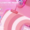 CTJES-AU-027JK_3 JMIYAV Pink Love Heart RGB Gaming Mouse Pad 31.5x12 Inch Cute Mousepad PC XL Large Extended Glowing Led Light Up Desk Pad Non-Slip Rubber Base Computer Mat Desk Accessories Gaming Setup
