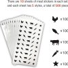 10 Sheets(500 Qty) Meal Stickers,Wedding Food Choice Sticker for Place Cards, Beef, Chicken,Fish (Black)