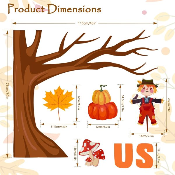 Konsait 89PCS His Grace Falls on Us Christian Bulletin Board Sets, Big Tree Pumpkins Religious Bulletin Board Decorations, Christian Bulletin Board for Church, Sunday School, Classroom, Office