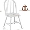 POWERSTONE Dining Chairs Set of 2, Wood Windsor Chairs with Spindle Back Country Farmhouse Dining Chair Kitchen Room Chair White