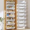 Pantry Door Organizers and Storage, 8-Tier Large Metal Heavy-Duty Frame Over the Door Spice Rack, 2 in 1 Wall-Mounted or Hanging shelf for Kitchen, Bathroom, Laundry Room, Bedroom, Closet &Nursery