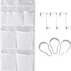 MISSLO Hanging Mesh Pockets Hold 340oz/1000ml Shampoo Shower Organizer with Over the Door Hooks