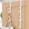 Over The Door Hooks, Metal Door Hooks for Hanging, Over The Door Purse Organizer for Door Coat Hanger, Back of Shower for Hanging Towel Rack Clothes, Hat, Bathroom, Closet (White-2Packs)