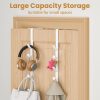 Over The Door Hooks, Metal Door Hooks for Hanging, Over The Door Purse Organizer for Door Coat Hanger, Back of Shower for Hanging Towel Rack Clothes, Hat, Bathroom, Closet (White-2Packs)