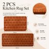 Fall Pumpkin Kitchen Rugs Set of 2 Kitchen Floor Mat for Home Decor | Thanksgiving Anti Fatigue Runner Floor Rugs for Bedroom Laundry Bathroom 30" x 20" and 48" x 20", Orange