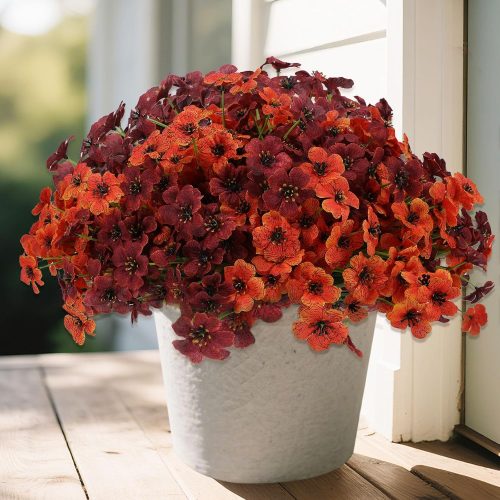 Geegoods Artificial Mum Flowers for Outdoors, 16 Bundles UV Resistant