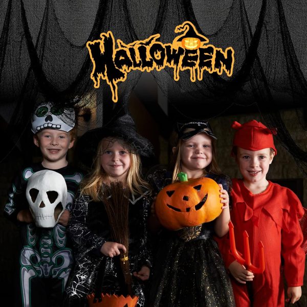 6 Pack Black Halloween Creepy Cloth, 30 x 72 Inch - Yobbai