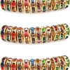 MJDCB Rondelle Spacer Beads Round Crystal Czech Rhinestone for Bracelets Necklaces Jewelry Making Accessories (Golden/Multicolor,4mm/100pcs)