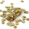 MJDCB Rondelle Spacer Beads Round Crystal Czech Rhinestone for Bracelets Necklaces Jewelry Making Accessories (Golden/Multicolor,4mm/100pcs)
