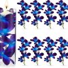 Canlierr 8 Pieces Blue Purple Faux Orchid Flowers Artificial Flower Vase Fillers Wedding Table Centerpieces Filling for Floating Candles DIY Wedding Bouquet Arrangement Birthday Party Home Decor
