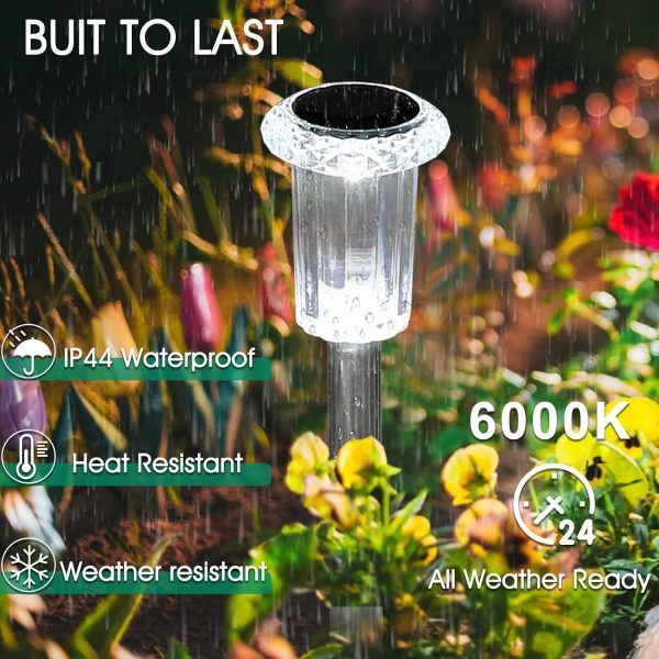 CTPAR-S-005_3 Eyrosa Solar Outdoor Lights, 10 Pack Waterproof Stainless Steel Solar Stake Lights for Pathway Garden Yard Path Walkway Driveway Lawn Patio Outside Decor, Cool White