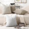 Jepeak Pack of 2 Decorative Chenille Throw Pillow Covers, 24x24, Tan | Square Soft Cozy Concise Pillow Covers Modern Farmhouse Couch Cushion Cases for Sofa Bed Living Room Home Decor