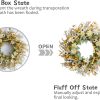 CTPAR-S-211_4 22 Inches Spring Wreath for Front Door with Yellow and White Daisies Flowers, Ear of Wheat, Green Leaves, Fall Harvest Wreath for Festival Thanksgiving Farmhouse Wall Home Decor