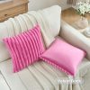 CTPAR-S-558_4 FUTEI Pack of 2 Faux Fur Throw Pillow Covers 18x18 Inch, Hot Pink