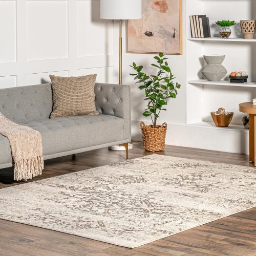 nuLOOM Freja Beige Floral & Paisley Power Loomed Area Rug, 2' x 3' | Nuloom Freja Floral & Paisley 2' x 3' Accent Rug for Living Room Bedroom Dining Room Entryway, Beige