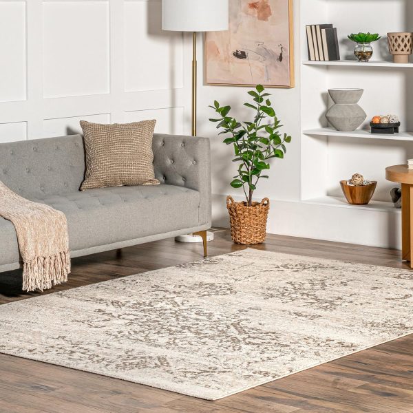 nuLOOM Freja Beige Floral & Paisley Power Loomed Area Rug, 2' x 3' | Nuloom Freja Floral & Paisley 2' x 3' Accent Rug for Living Room Bedroom Dining Room Entryway, Beige