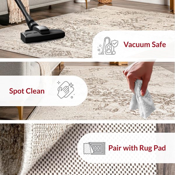 nuLOOM Freja Beige Floral & Paisley Power Loomed Area Rug, 2' x 3' | Nuloom Freja Floral & Paisley 2' x 3' Accent Rug for Living Room Bedroom Dining Room Entryway, Beige