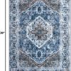 KOZYFLY Small Area Rug 2x3 Ft Rugs for Entryway Washable Boho Entry Rug Non Slip Door Mat Indoor Entrance Blue Printed Faux Wool Vintage Printed Kitchen Rug Throw Rugs for Entrance Kitchen Bathroom