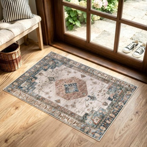 CTPAR-S-816_1 Collive 20" x 32" Small Boho Washable Front Indoor Entryway Door Mat