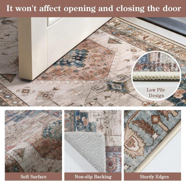 CTPAR-S-816_4 Collive 20" x 32" Small Boho Washable Front Indoor Entryway Door Mat