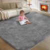 CTPAR-S-829_1 5X8 Ultra Soft Rug for Living Room, 5X8 Fluffy Shag Area Rug for Bedroom, Modern Shaggy Carpets Fuzzy Rug for Teens Dorm Nursery Home Decor Aesthetic, Upgrade Anti-Skid Durable, Grey
