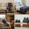 Trail maker 50x60 Throw Blankets, Plaid Fleece Throw Blankets for Bedroom, Couch, Livingroom, Chair, Pets, Outdoors