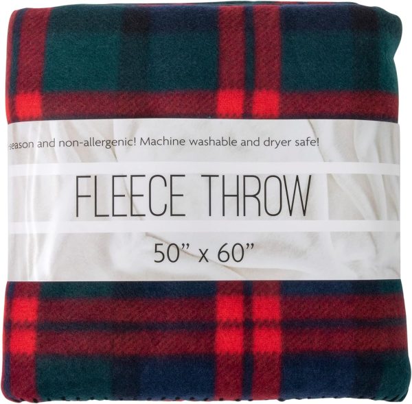 Trail maker 50x60 Throw Blankets, Plaid Fleece Throw Blankets for Bedroom, Couch, Livingroom, Chair, Pets, Outdoors