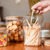 Liuruiyu 6 Pack Glass Food Storage Jars 37 oz,Glass Storage Containers Clear Glass Food Canister with Bamboo Lid Airtight For Serving Tea, Coffee, Flour, Sugar, Candy, Cookie, Spice and More (Square)
