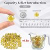FUTUREPLUSX 1 LB Yellow Glass Beads, Flat Marbles for Vase Fillers | Decorative Glass Pebbles, Rocks Fish Tank Aquarium Decor, Table Scatter and DIY Crafts