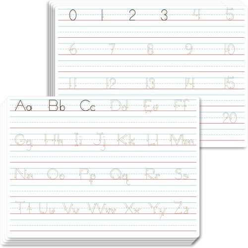 8 Packs Alphabet & Number Whiteboards, Double Sided Dry Erase Board Letters Numbers Tracing Writable and Erasable Handwriting Board for Kids, Students, Classroom and Home (Each Measures 12” x 9”)