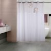 Shower Curtain, No Hook White Shower Curtains for Bathroom Hotel, Waterproof Machine Washable Fabric Shower Curtain with Magnets, White 74" LX71 W