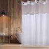 Shower Curtain, No Hook White Shower Curtains for Bathroom Hotel, Waterproof Machine Washable Fabric Shower Curtain with Magnets, White 74" LX71 W
