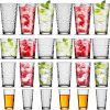 Biscayne 24-Piece Family Drinking Glasses Set - Drinking Glassware Set with Highball Cooler, DOF (Double Old Fashioned), Juice Glasses and Shot Glasses - 6 Each