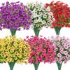Bassion 24 Bundles Artificial Flowers for Outdoors Fake Flowers, Mixed