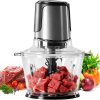CTS136109GK_1 NEWBULIG Electric Food Processor Vegetable Chopper, 450W Meat Grinder with 2 Bowels for Home Use, Food Chopper with Double S-Blades for Vegetable, Garlic, Meat