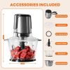 CTS136109GK_2 NEWBULIG Electric Food Processor Vegetable Chopper, 450W Meat Grinder with 2 Bowels for Home Use, Food Chopper with Double S-Blades for Vegetable, Garlic, Meat