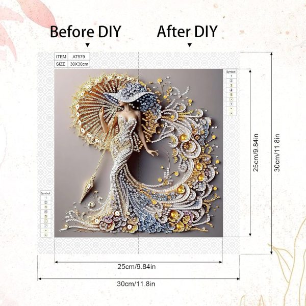 AiYuanzsh 5D Special Shaped Diamond Painting Kit - Charming Goddess Design, Unique Crystal Rhinestone Diamond Art Set for Beginners and Adults, Perfect for Home Wall Decor and Holiday Gifts
