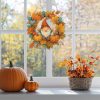 CTSC17CT_2 Halloween Diamond Art Painting Hanging Kit, DIY Diamond Gem Painting Ornament Pendant, Acrylic Board Gem Painting Sign Kit for Adult(Fall Wreath)
