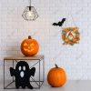 CTSC17CT_3 Halloween Diamond Art Painting Hanging Kit, DIY Diamond Gem Painting Ornament Pendant, Acrylic Board Gem Painting Sign Kit for Adult(Fall Wreath)