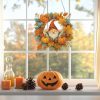 CTSC17CT_4 Halloween Diamond Art Painting Hanging Kit, DIY Diamond Gem Painting Ornament Pendant, Acrylic Board Gem Painting Sign Kit for Adult(Fall Wreath)