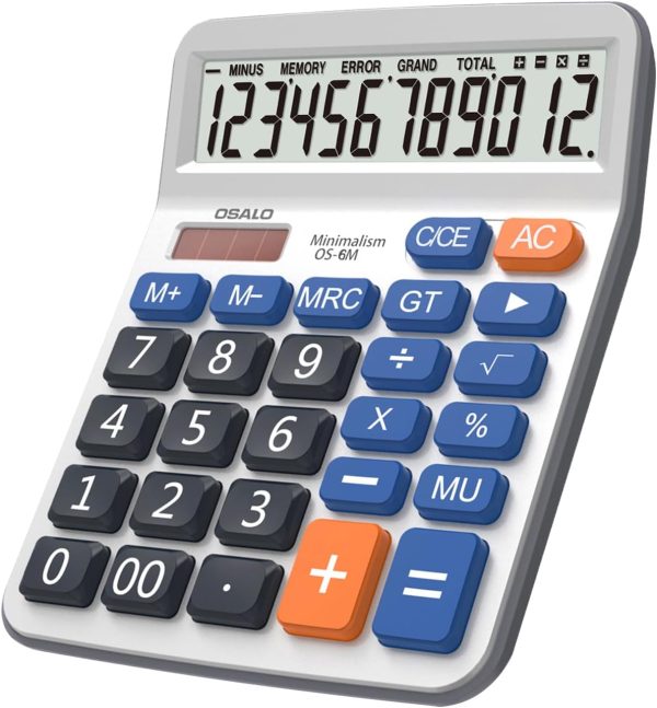 CTSEV-AP-096_1 Pendancy Desk Calculator Large Display, 12-Digit, Big Buttons, Solar Power