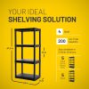 CTSEV-AP-103_2 Plano 4-Shelf Plastic Storage Shelves, 48” x 23” x 14”, 200lb Capacity, Pantry, Office, Closet and Garage Shelves, Easy to Assemble, Durable Plastic Shelving Unit