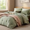 Queen Comforter Set-7 Pieces Soft Prewashed Bed in a Bag Queen Bedding Sets | All Season Comforter with Sheets, Pillow Shams & Pillowcases, Sage Green