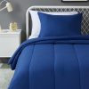 CTSEV-AP-1101_1 Amazon Basics 2-Piece Soft Microfiber Kid's Comforter and Pillow Sham Set, Twin, Navy, Solid