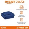 CTSEV-AP-1101_2 Amazon Basics 2-Piece Soft Microfiber Kid's Comforter and Pillow Sham Set, Twin, Navy, Solid