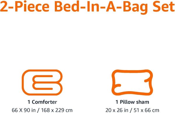 CTSEV-AP-1101_3 Amazon Basics 2-Piece Soft Microfiber Kid's Comforter and Pillow Sham Set, Twin, Navy, Solid