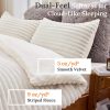 Sasttie Fluffy Queen Comforter Set, 3 PC Soft Fleece Bedding, Cream White | Marshmallow Bedding Set with 2 Pillowcases, Warm & Fuzzy Faux Fur Down Alternative, OEKO-TEX Certified