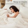 Sasttie Fluffy Queen Comforter Set, 3 PC Soft Fleece Bedding, Cream White | Marshmallow Bedding Set with 2 Pillowcases, Warm & Fuzzy Faux Fur Down Alternative, OEKO-TEX Certified